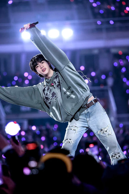 BTS “Tour Arirang” Merch – Green Zip-Up Hoodie Korea