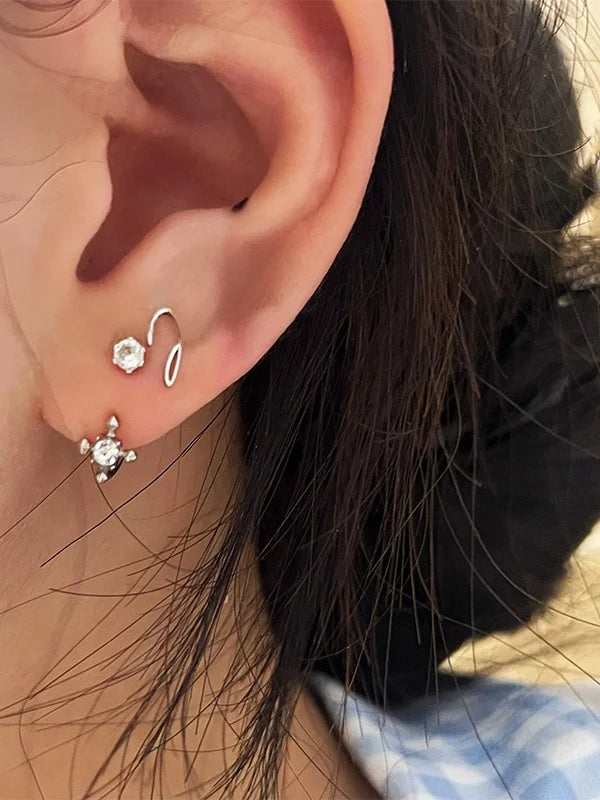 Jungkook Logo & Signature Titanium Steel Earrings