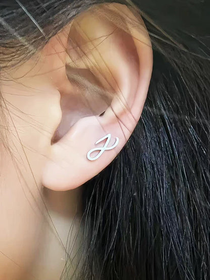 Jungkook Logo & Signature Titanium Steel Earrings