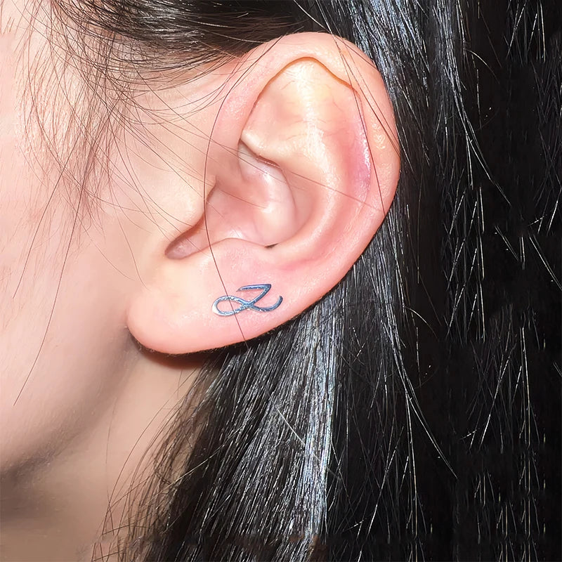Jungkook Logo & Signature Titanium Steel Earrings