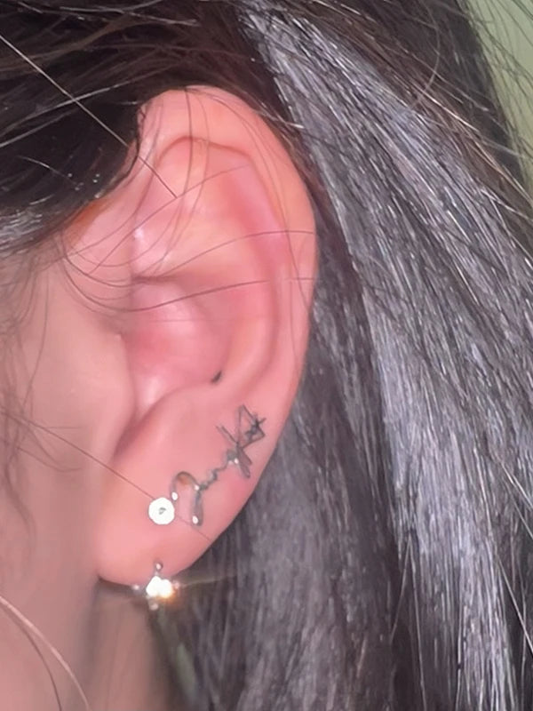 Jungkook Logo & Signature Titanium Steel Earrings