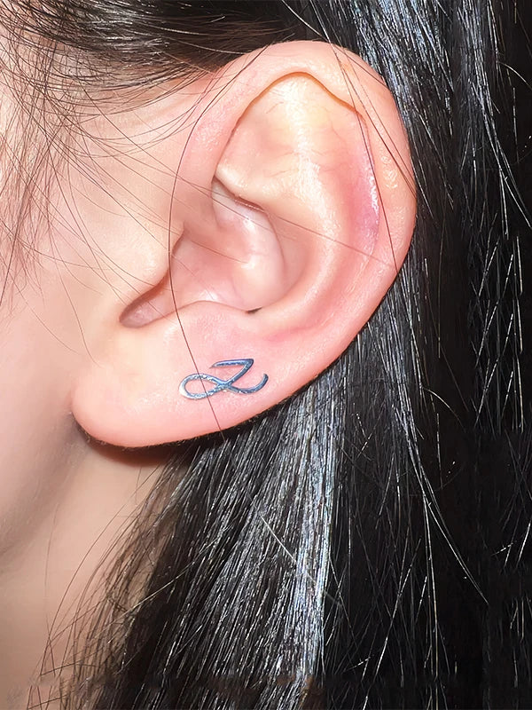 Jungkook Logo & Signature Titanium Steel Earrings