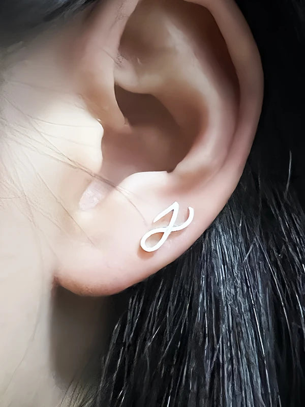 Jungkook Logo & Signature Titanium Steel Earrings
